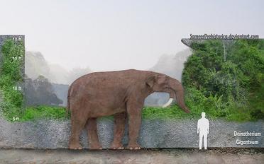 A waterhole in the past with Deinotherium